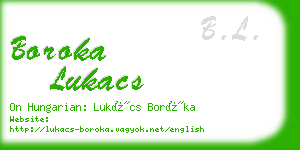 boroka lukacs business card